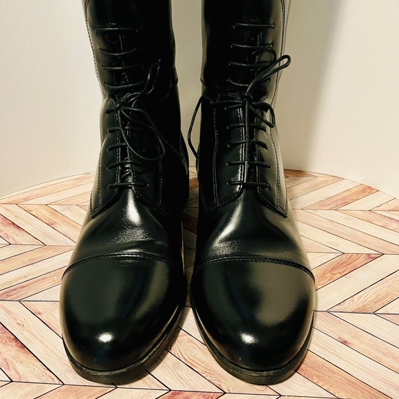 Ariat Heritage Field Riding Boots 8 Black Leather Equestrian Pull On Laces 55101 - Picture 13 of 13